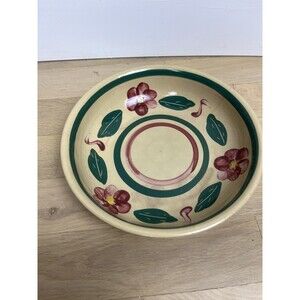 Vintage Watt Oven Ware USA Large Bowl Serving Bowl Flowers - Minor Crack